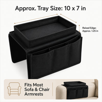 ARMCHAIR Remote Control Holder Sofa Arm Rest Organizer Caddy Table