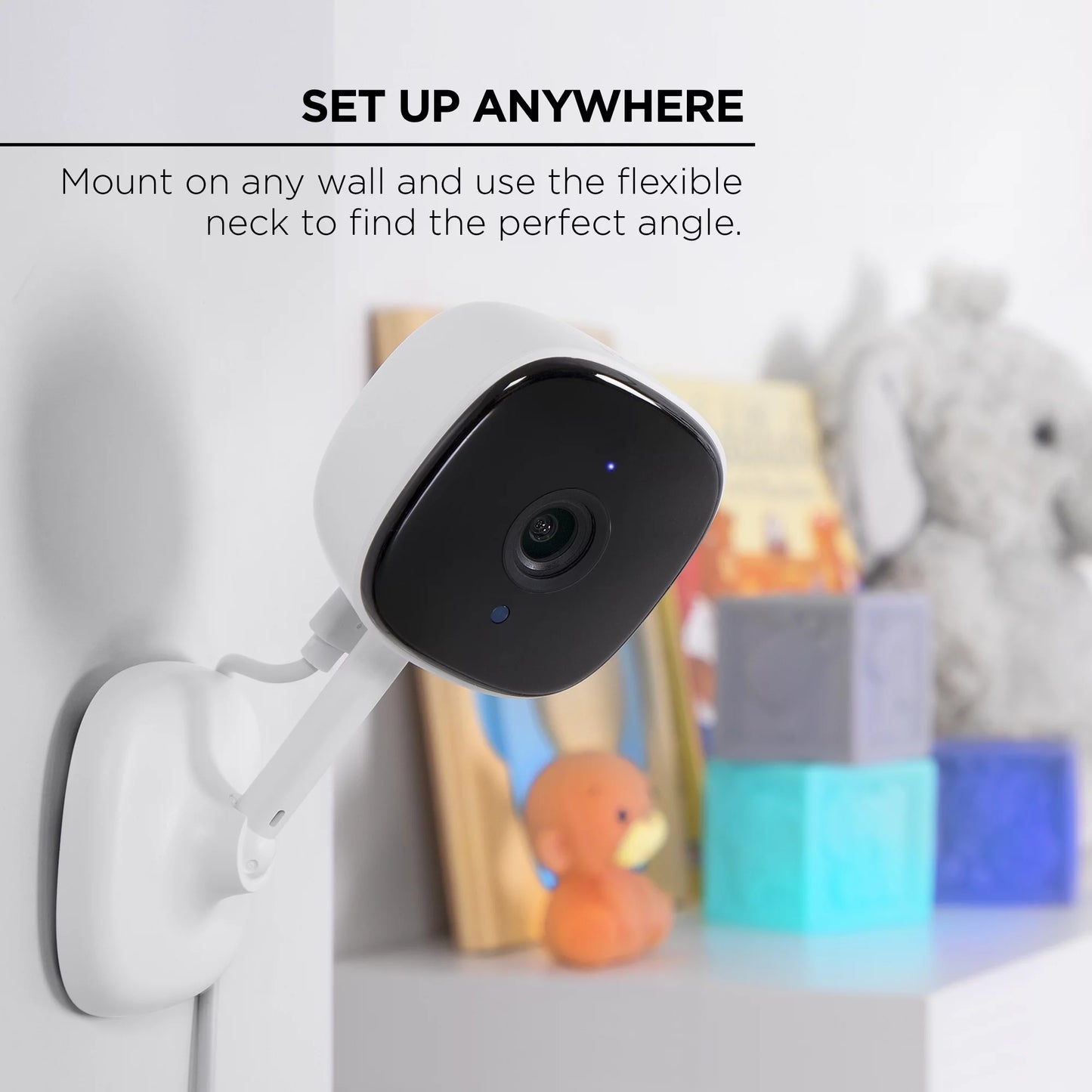 (2 Pack)  Indoor Camera 1080P - Wi-Fi Security Cam with Night Vision, White (1-Pack)